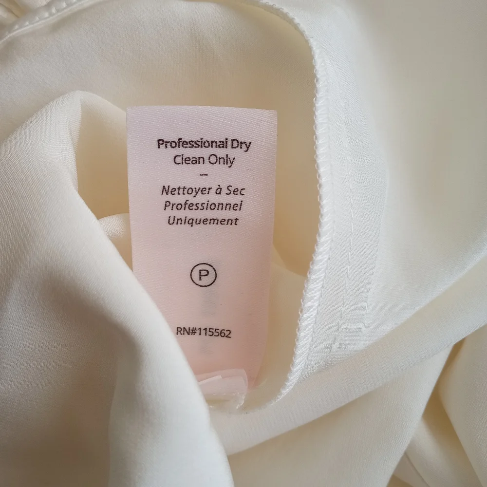 Cinq à Sept Silk Fiona Satin Cinched Sleeve Blouse Top Ivory